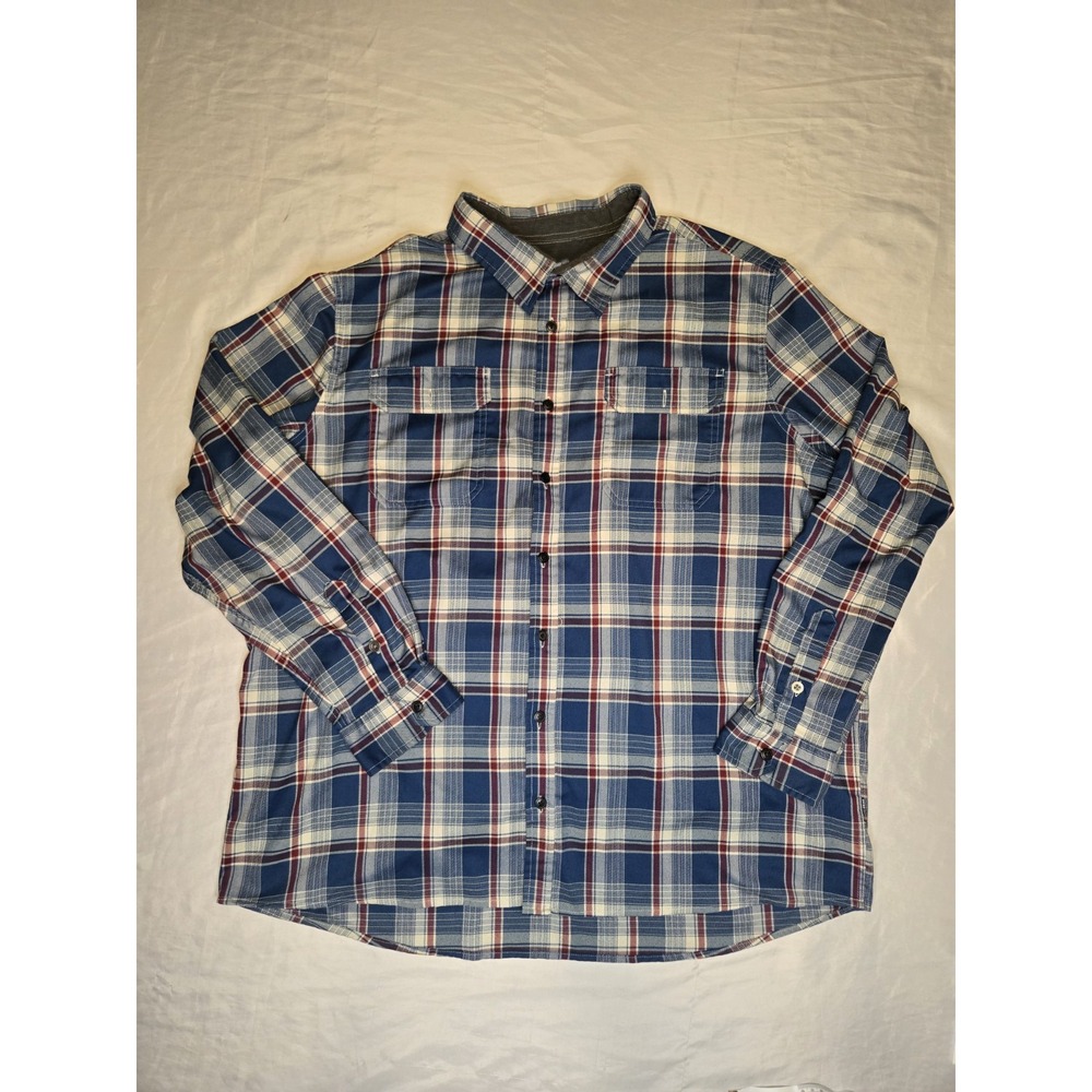 Swiss Tech Mens Shirt 3XL Long Sleeve Plaid Button Up Red/Blue/White Casual‎